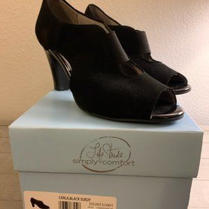 Life Stride Carla Peep Toe - Suedy Black